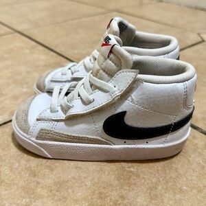 Nike Kids White and Black High-Top Sneakers
